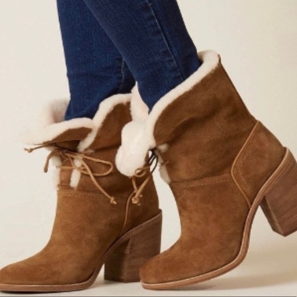 UGG Shoes - UGG Jerene ankle boots in chestnut women’s size 8 block heel.